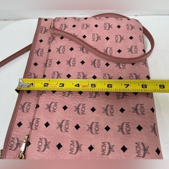 MCM Visetos Original Authentic Crossbody Bag Pouch Powder Pink - Picture 12 of 12
